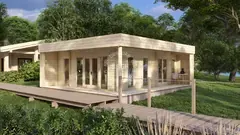 One-bedroom log annexe, 7.9 × 6.9 m