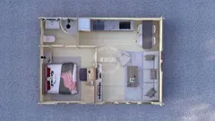 One-bedroom annexe floor plan, 7 × 5 m
