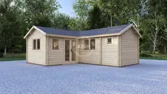 One-bedroom log annexe, 7.2 × 6 m, 58mm walls