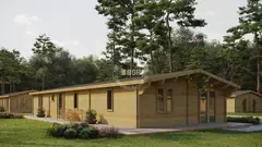 Three-bedroom lodge, 17 × 7 m