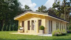 One-bedroom lodge, 11 × 4.3 m