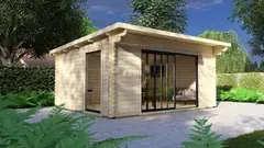Glass-front garden room, 5 × 4 m