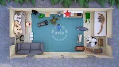Playroom floor plan, 6 × 3 m