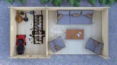 Hobby-room-and-veranda floor plan, 5.7 × 3.1 m