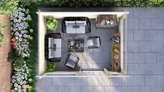 Garden gazebo floor plan, 4 × 3 m