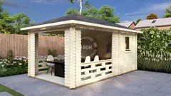 Gazebo with semi-closed room, 5 × 3 m