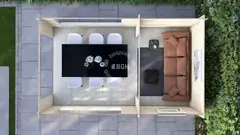 Gazebo with semi-closed room, floor plan 5 × 3 m