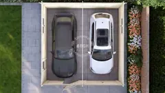 Double garage floor plan, 6 × 6 m