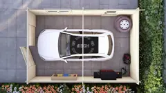 Single garage floor plan, 6 × 4 m