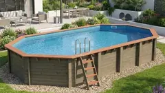 Solid wood above-ground pool