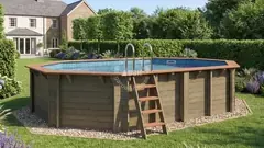 Solid wood above-ground pool