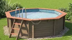 Above-ground wooden swimming pool