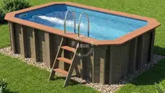 Solid wood above-ground pool