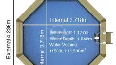 Octagonal eco pool from above, 4.2 × 4.2 m (11.5 m³)
