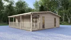 Two-bedroom log home, 8 × 6 m, 58mm walls