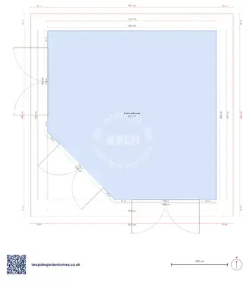 Corner summerhouse, 3 × 3 m