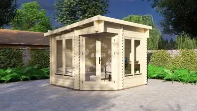Corner summerhouse, 3 × 3 m