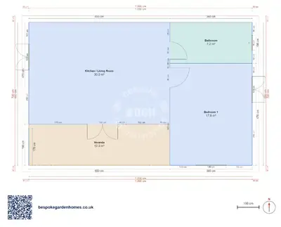 1 bedroom, 10.3 × 6.6 m