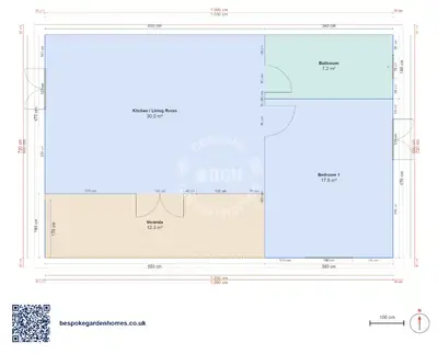 1 bedroom, 10.3 × 6.6 m