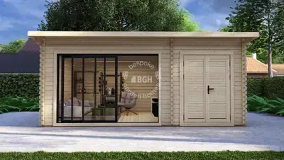 Garden room with bathroom & shed, 6 × 4 m