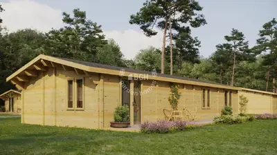 2 bedrooms with sauna, 17 × 7 m