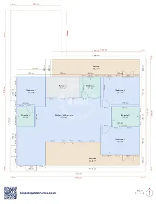 3 bedrooms, 15.3 × 11.4 m