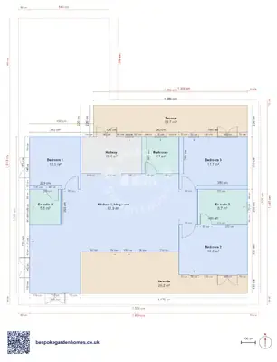 3 bedrooms, 15.3 × 11.4 m
