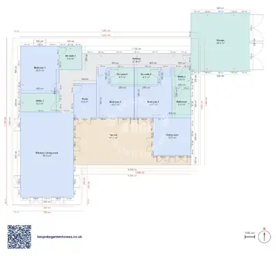 3 bedrooms, 18 × 16 m
