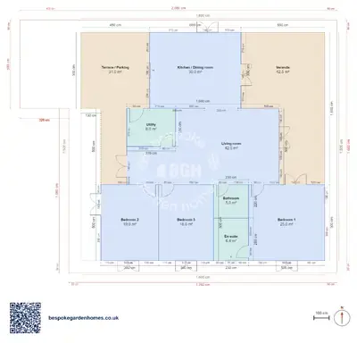 3 bedrooms, 16 × 15 m